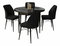 Jedálenský set Roxie (mramor čierny + čierna) (pre 4 osoby)