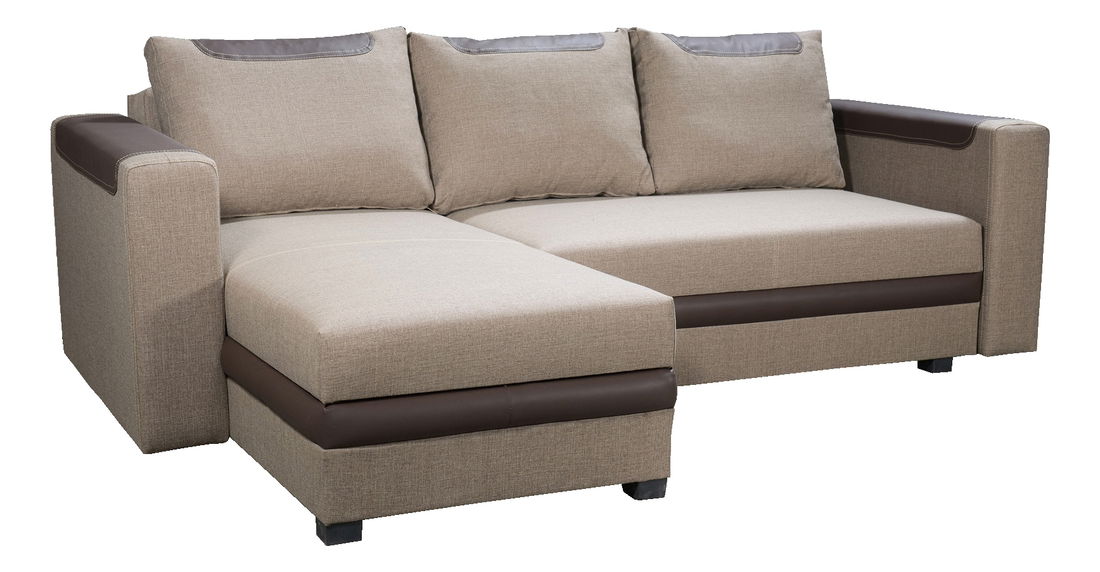 Rohová sedačka Bono (svetlohnedá + hnedá) (L)