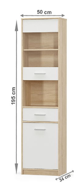 Vitrină Thornham 1D1W1S (alb)