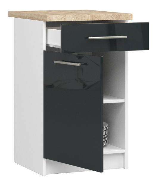 Donji kuhinjski ormarić Ozara S50 SZ7 (bijela + grafit sjaj)