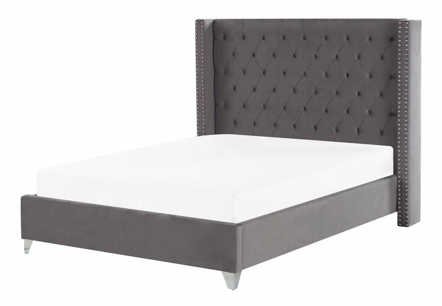 Pat matrimonial 160 cm LUBECK (cu somieră) (gri)