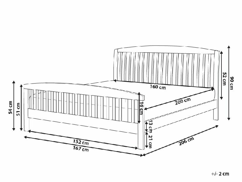 Franciaágy 160 cm CASTLE (ágyráccsal) (fehér)