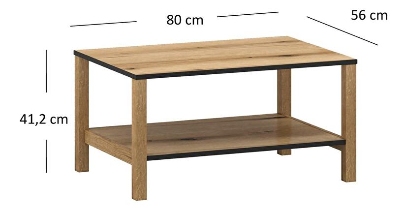 Dohányzóasztal Botones (evoke tölgy + fekete)