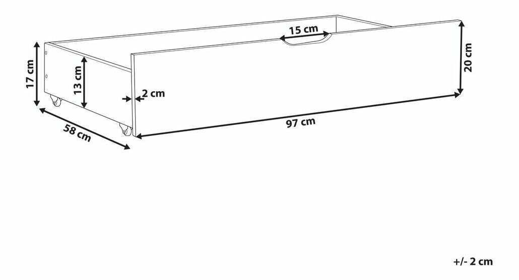 Set 2 ks úložných zásuviek do postele Raynetta (tmavé drevo) 