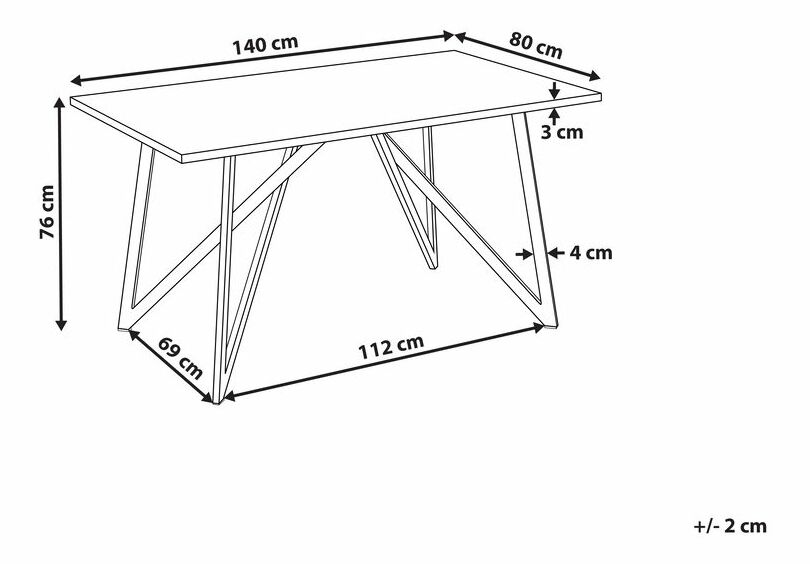Jedálenský stôl Adanna (čierna) (pre 4 osoby)