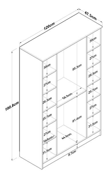 Dulap de haine Bafaretta 16 (Nuc + alb)