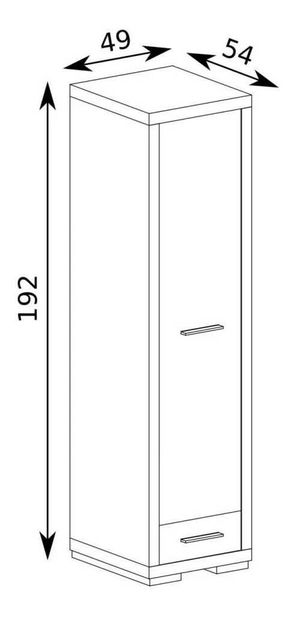 Šatníková skriňa Vega 36 (dub santana svetlý)