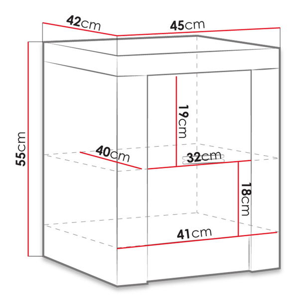 Nočný stolík N24-P Nadenas (Jeseň tmavý)