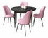 Jedálenský set Torra (mramor čierny + ružová) (pre 4 osoby)