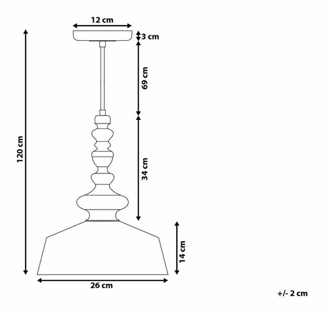 Závesná lampa Doriva (čierna)