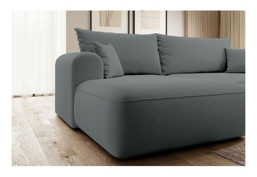 Rohová sedacia súprava Olivo I (L) (sivočierna svetlejšia + čierna)