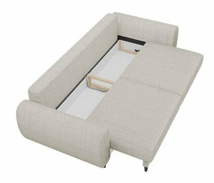 Sofa na razvlačenje Nosenas (krem) (s prostorom za odlaganje)