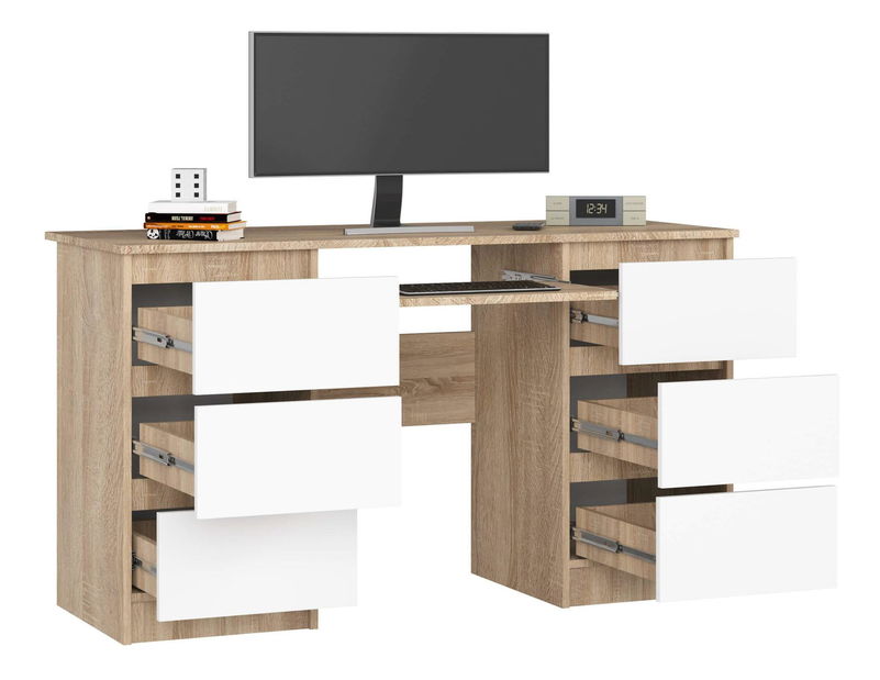 PC stolić Behati (hrast sonoma + bijela)