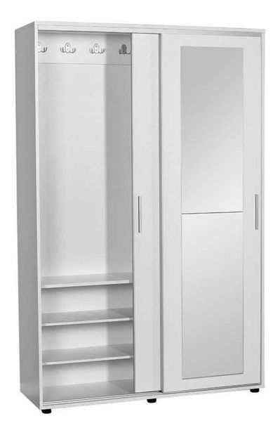 Ormar s kliznim vratima Primrose (bijela) (s ogledalom)