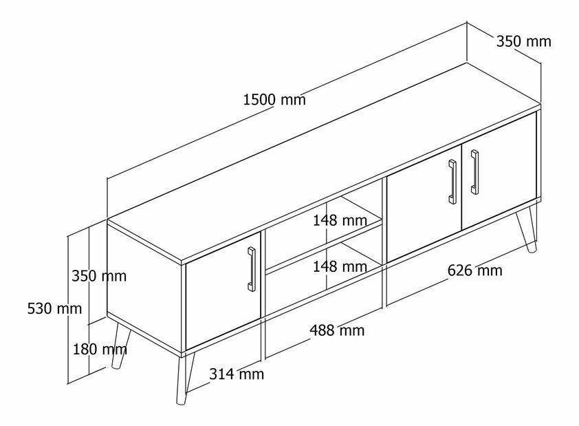 TV asztal/szekrény Essex 2 (tölgy)
