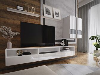 Mobilier living Berny 24 (alb + alb lucios)