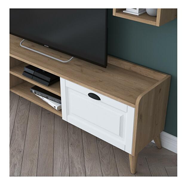 Mobilier living Kupode 3 (alb + Nuc) 