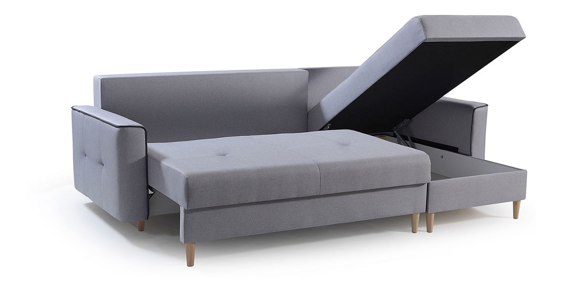 Kutna garnitura Hosta (tamnoplava + svjetlosiva) (D) 