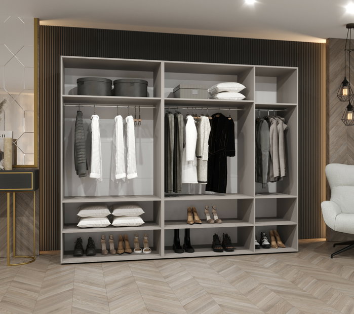 Dulap de haine 250 cm Mirabella 2 (alb + Negru)