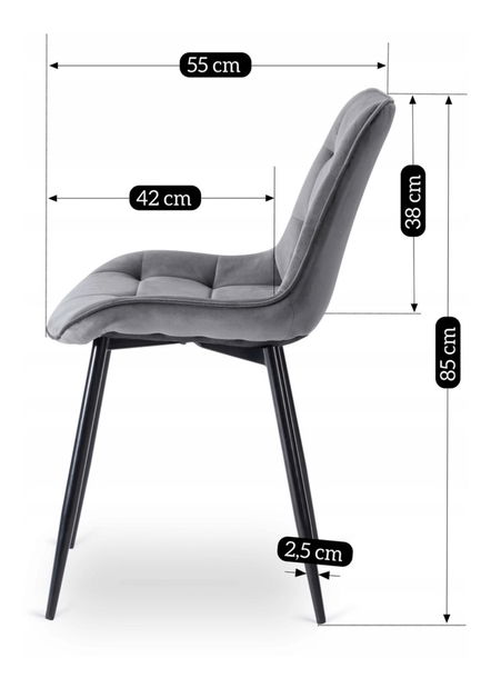 Scaun sufragerie Clavar (gri) 