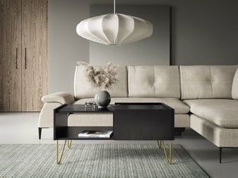 Stolić za kavu Harvest L97 (grafit crni + mramor black royal + zlatna)