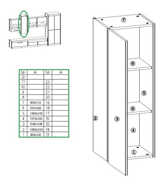 Mobilier living typ 01 Thao (stejar trufă + champagne)