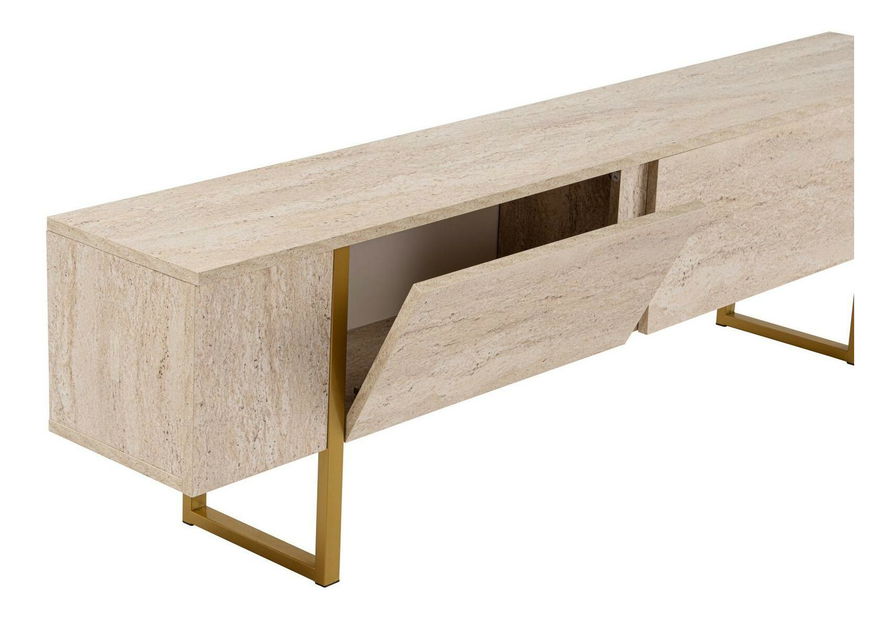 Dulap TV Seronitta (travertin + Auriu)