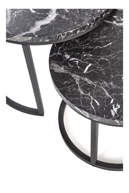 Set 2 buc. măsuțe de cafea Owen (negru)