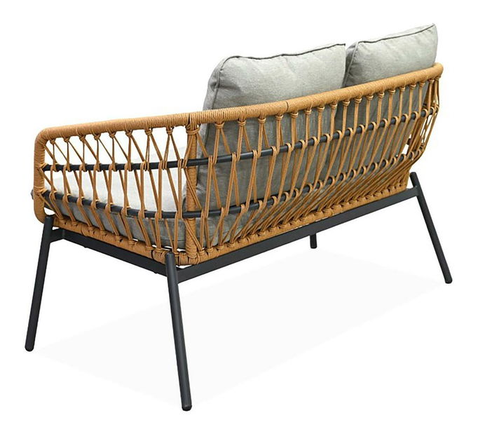 Set mobilier de grădină Artefactos (natural + gri deschis) (pentru 4 persoane)