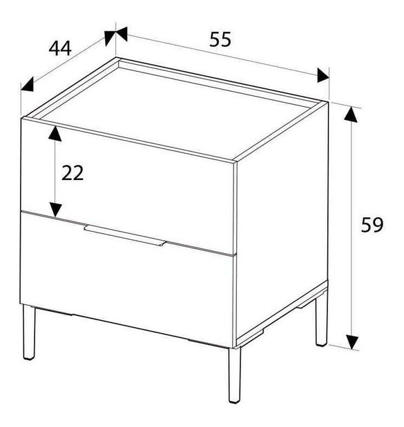 Éjjeliszekrény Kiran 1 (fehér)