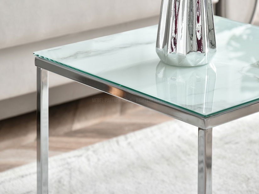 Konferenčný stolík Bella S (biela + chrómová)