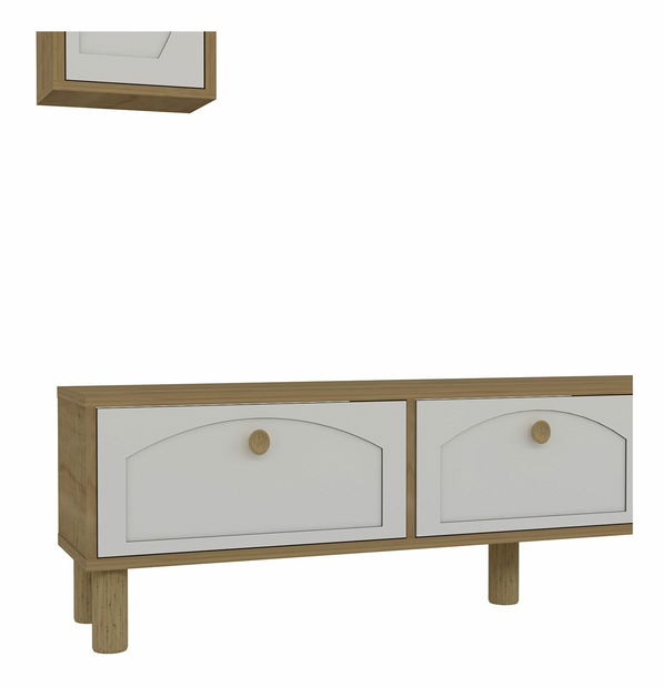 Set za dnevni boravak Simplicado (hrast + bijela)