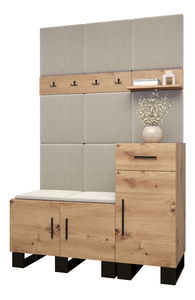 Set mobilier pentru hol Amanda 5 (Stejar artisan + bej)