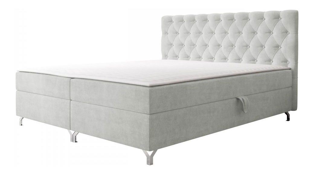 Franciaágy 140 cm Jenaks 2 (zöld) (ágyráccsal és matraccal) (tárolóhellyel)