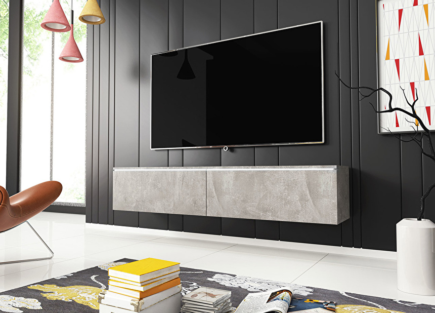 TV asztal/szekrény Dilune 140 (smart beton) (világítás nélkül)