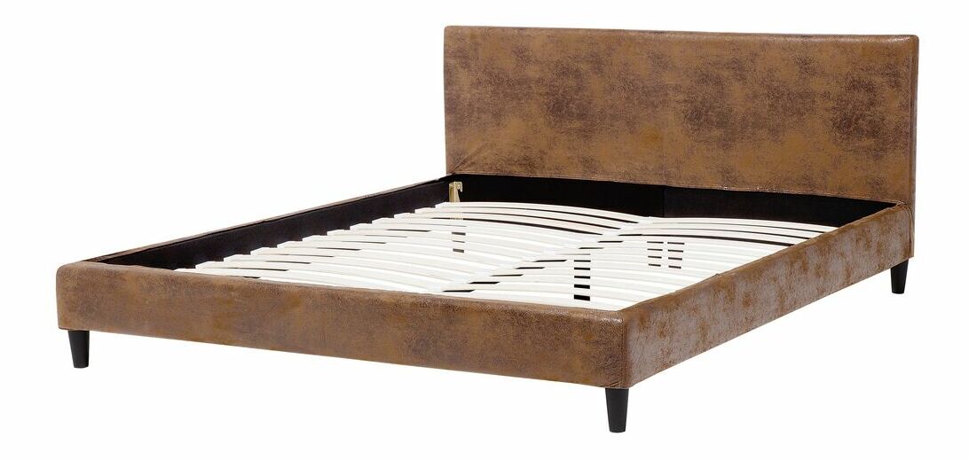 Pat matrimonial 180 cm FUTTI (cu somieră) (maro)