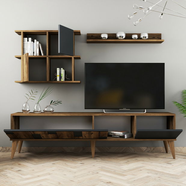 Mobilier living Madryt (Nuc + Antracit)