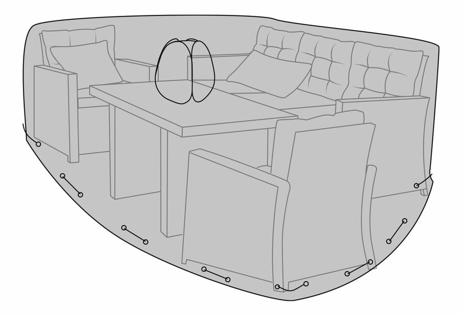 Kerti bútor huzat Lvasalia 8 (fekete)