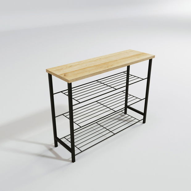 Cipősszekrény Henrich (tölgy + fekete)