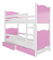 Emeletes gyerekágy  180x75 cm Marryann (ágyráccsal és matraccal) (fehér + rózsaszín)