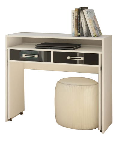 Masă PC Zoe (alb + Negru lucios)