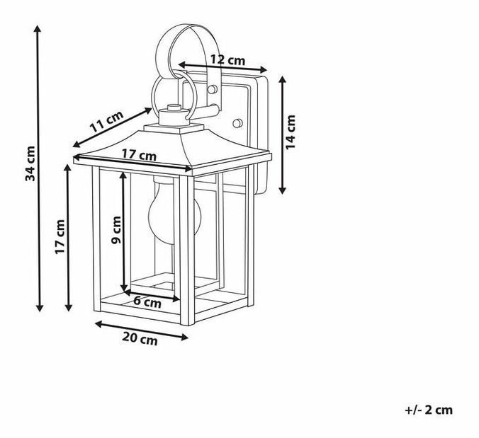 Corp iluminat de perete pentru exterior Astrunes (negru)