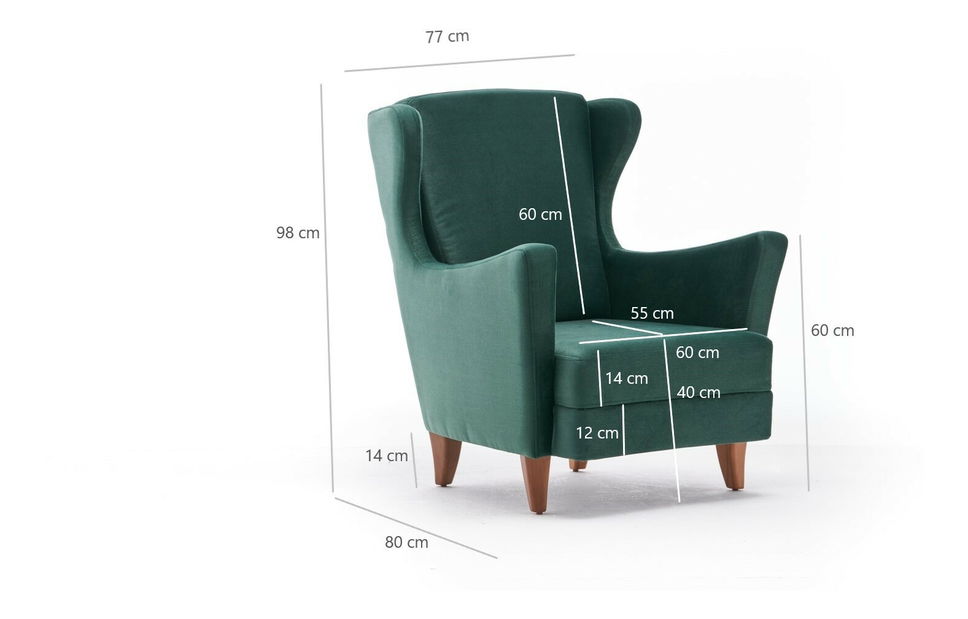 Fotoliu cu urechi Lusitania (Verde)