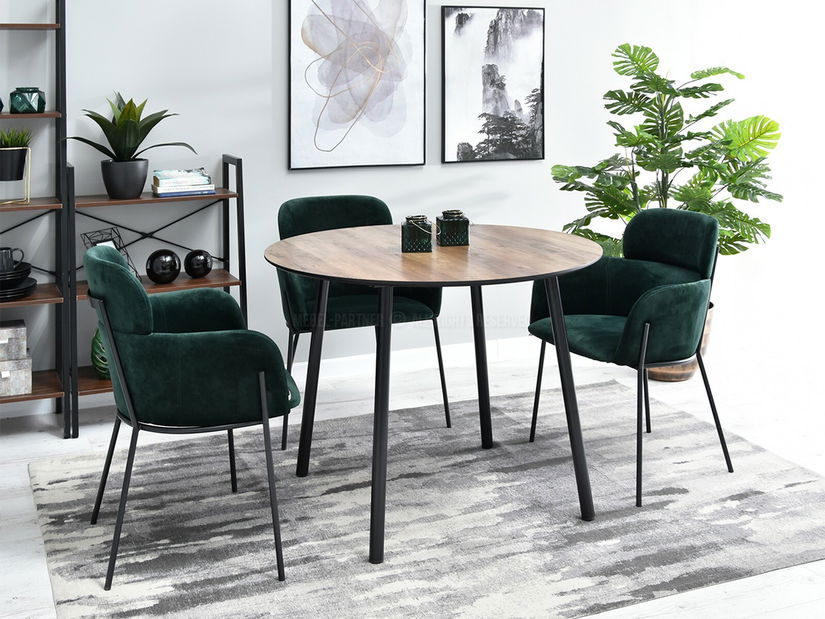 Jedálenský stôl Verda (orech + čierna)