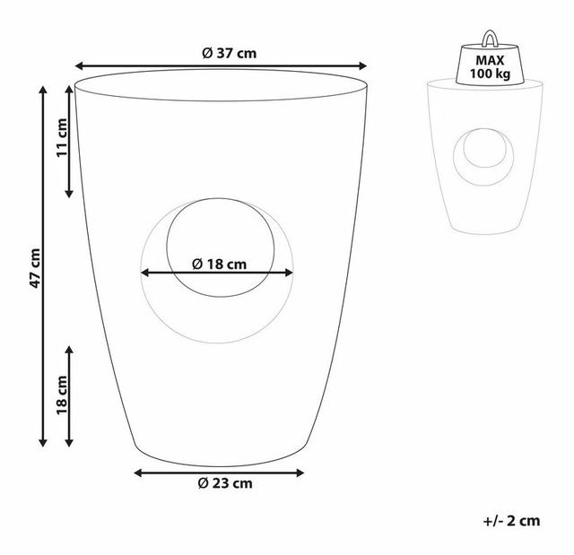 Măsuță laterală de cafea Esther (alb)