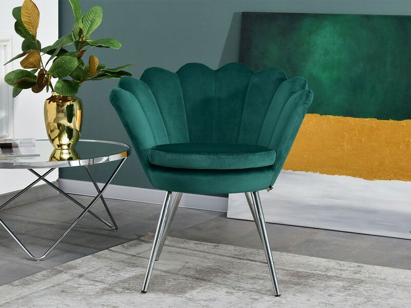 Fotelja Lasair (zelena + krom)