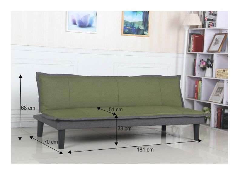 Kanapé Misaotra (zöld + szürke)