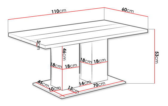 Măsuță cafea Rondon (alb + negru)