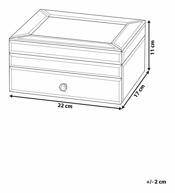 Dulap pentru bijuterii Kyrie (argintiu)