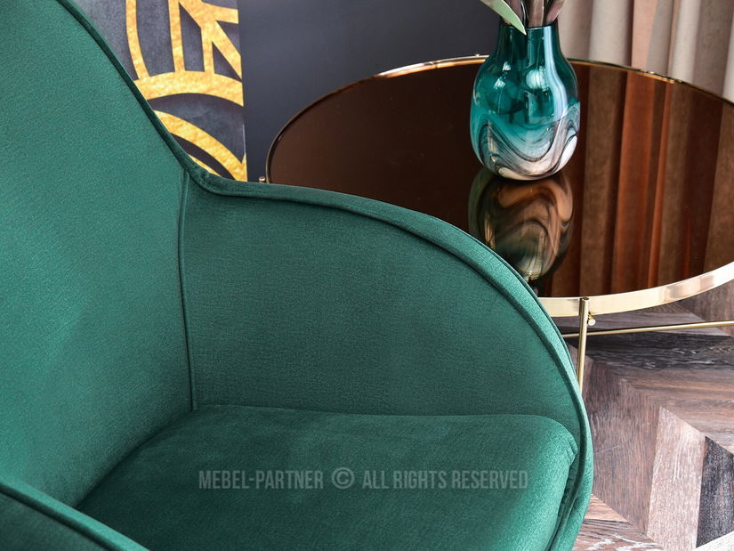 Dizájnos fotel Merch (zöld + bükk)